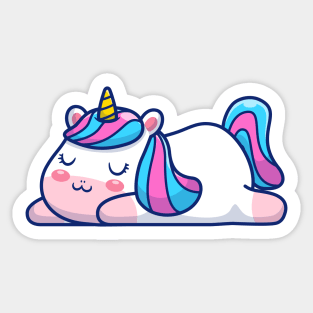 Cute Unicorn Sleeping.Cartoon Sticker